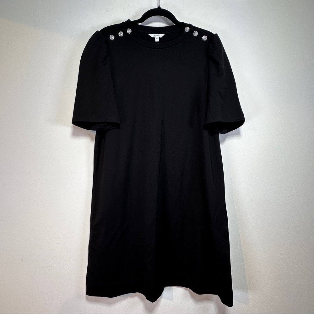 Reitmans Black T Shirt Dress L Knit Shift Dress Short Sleeve Casual Dress